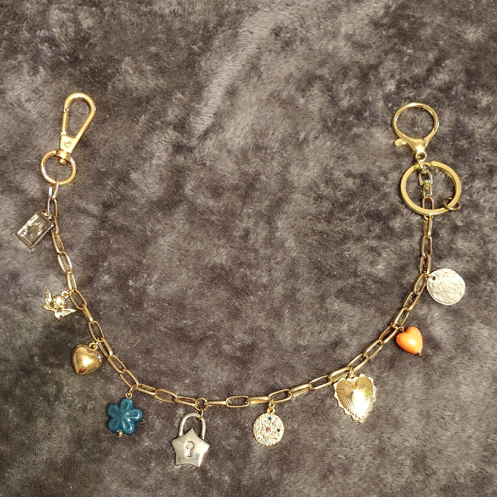 Gold PURSE Charm JEWELRY , 17 IN .